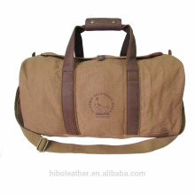 Bolso de deporte de lona de los hombres de lona de cuero de mujeres de los hombres de la lona